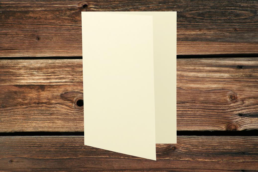 Klappkarten 105/210x210 mm hochdoppelt Elfenbein 230 g/qm